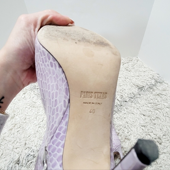 Paris Texas lilac embosed croco Stiletto knee high boots - Picture 14 of 14